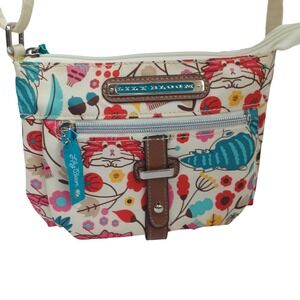 Lily Bloom Womens Cat Floral Print Crossbody Bag Cream Multi Recycled Fabric
